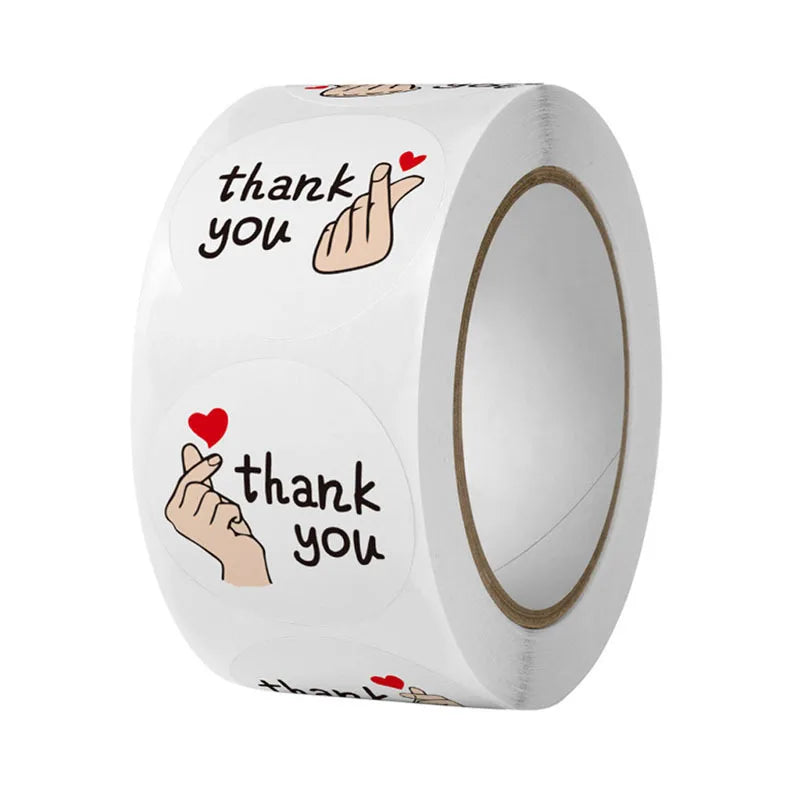 500pcs/roll 1 Inch Red Heart Thank You Sticker，Heart Stickers, Flower Stickers, Envelope Sealers, Thank You for Your Stickers